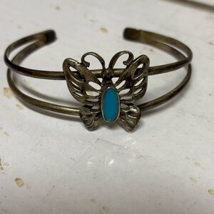Butterfly Cuff Bracelet with Turquoise Accent